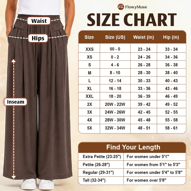 FlowyMuse - Women's Cooling Stretch Flowy Wide-Leg Pants