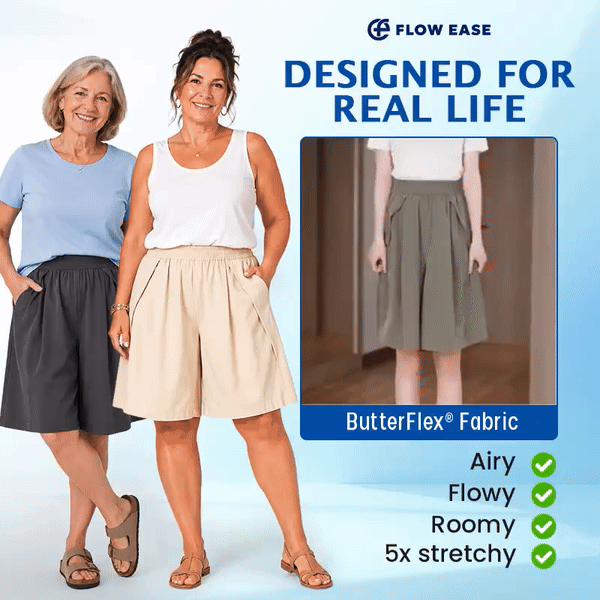 FlowEase - Cooling Stretch Knee-Length Shorts for Women