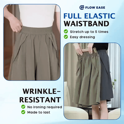 FlowEase - Cooling Stretch Knee-Length Shorts for Women