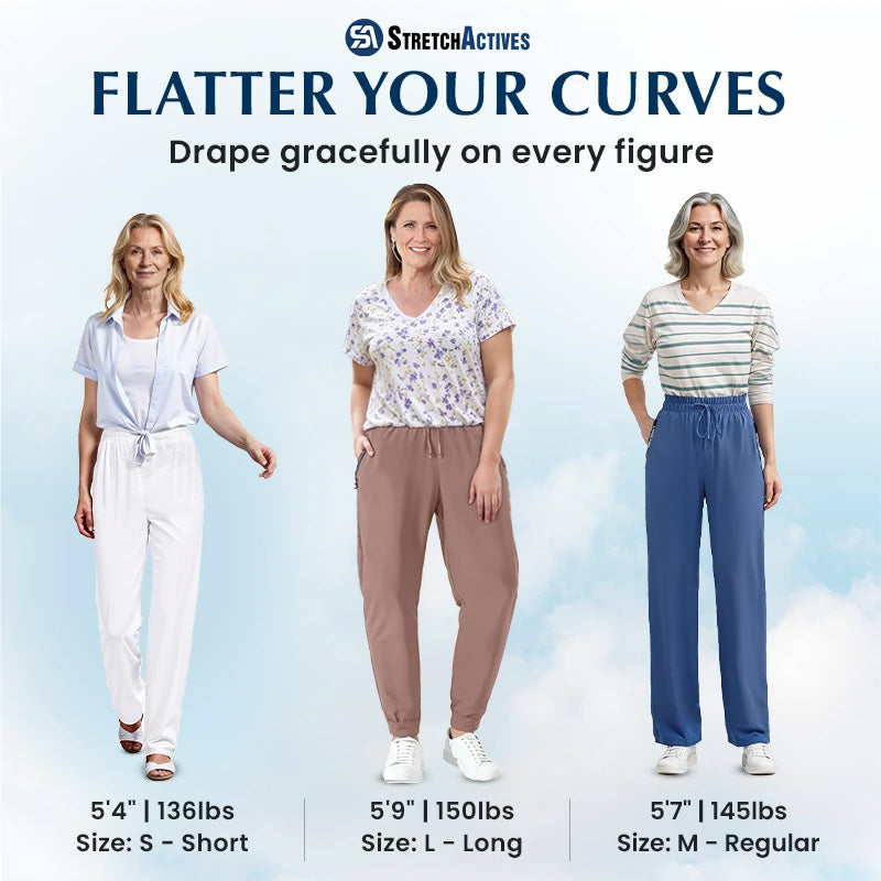 StretchActive - Women's Ultra Stretch Ice Silk Comfort Casual Pants