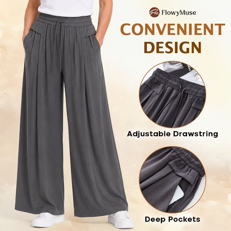 FlowyMuse - Women's Cooling Stretch Flowy Wide-Leg Pants