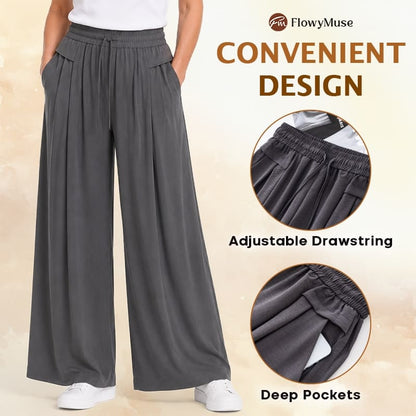 FlowyMuse - Women's Cooling Stretch Flowy Wide-Leg Pants
