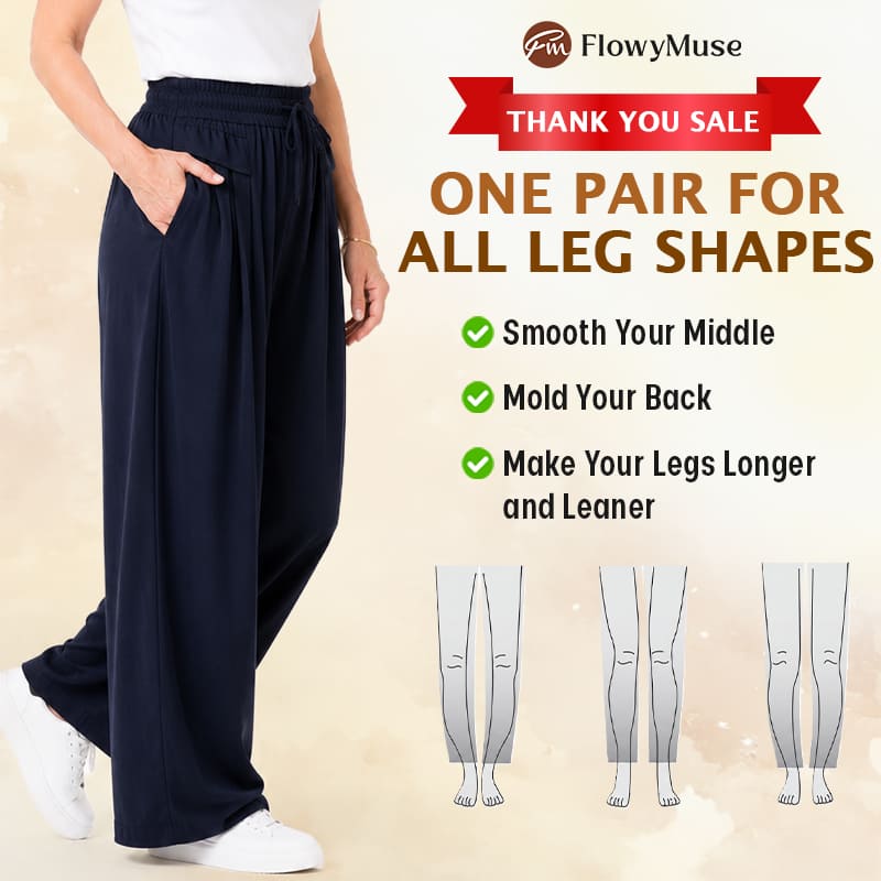 FlowyMuse - Women's Cooling Stretch Flowy Wide-Leg Pants