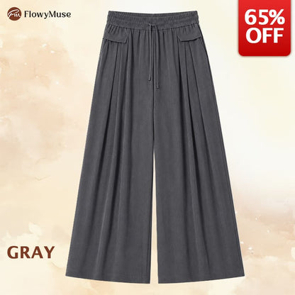 FlowyMuse - Women's Cooling Stretch Flowy Wide-Leg Pants