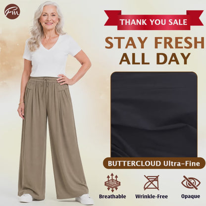 FlowyMuse - Women's Cooling Stretch Flowy Wide-Leg Pants