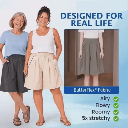 ButterFlex - Cooling Stretch Knee-Length Shorts for Women