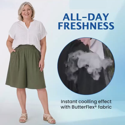 ButterFlex - Cooling Stretch Knee-Length Shorts for Women