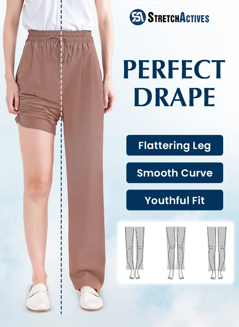 StretchActive - Women's Ultra Stretch Ice Silk Comfort Casual Pants