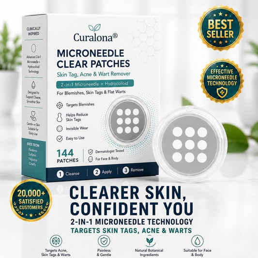 ✨2-in-1 Microneedle & Hydrocolloid Patch🍀| Removes Raised Moles, Acne, Flat Warts & Skin Tags | Helps Improve Wrinkles, Scars & Blemishes | Invisible Patches for Face & Body