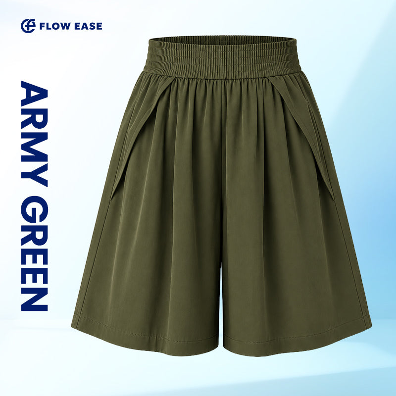 FlowEase - Cooling Stretch Knee-Length Shorts for Women